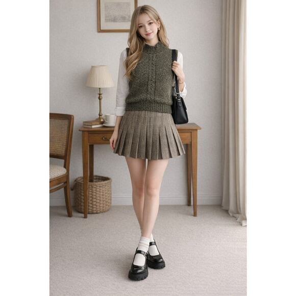 Tailor B. Moss Sweaters - B Moss Women's Sweater Vest Size M Silk Wool Blend Pullover Preppy Academia